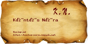Köntös Nóra névjegykártya